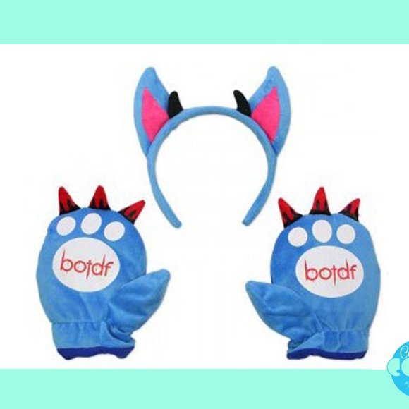Rare Blood On The Dance Floor merch BOTDF blue plush Bat Ears and paw glove set main image 8